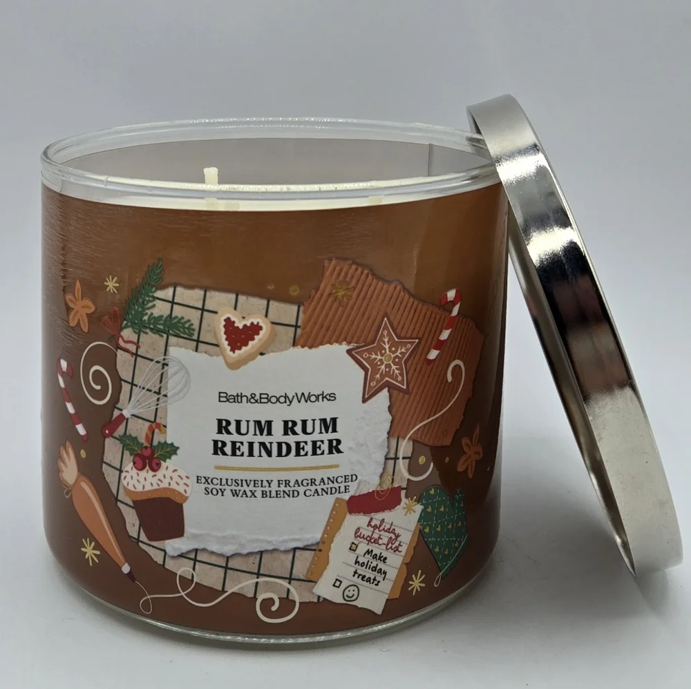 Bath and Body Works Rum Rum Reindeer 3 Wick Candle